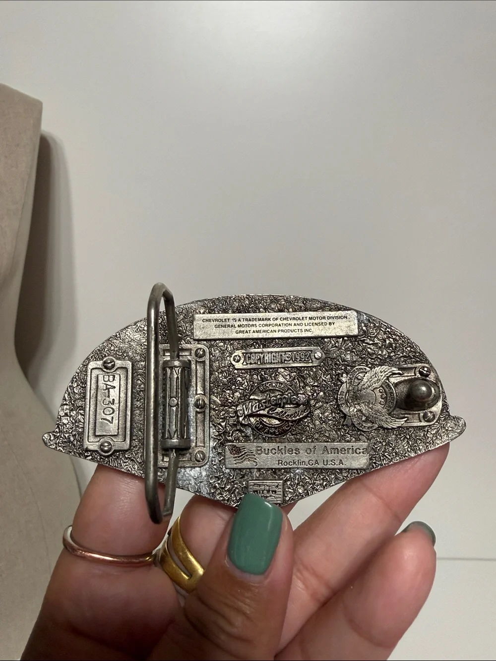 Vintage Chevrolet 55’ 56’ 57’ American Classics Belt Buckle Made in USA
